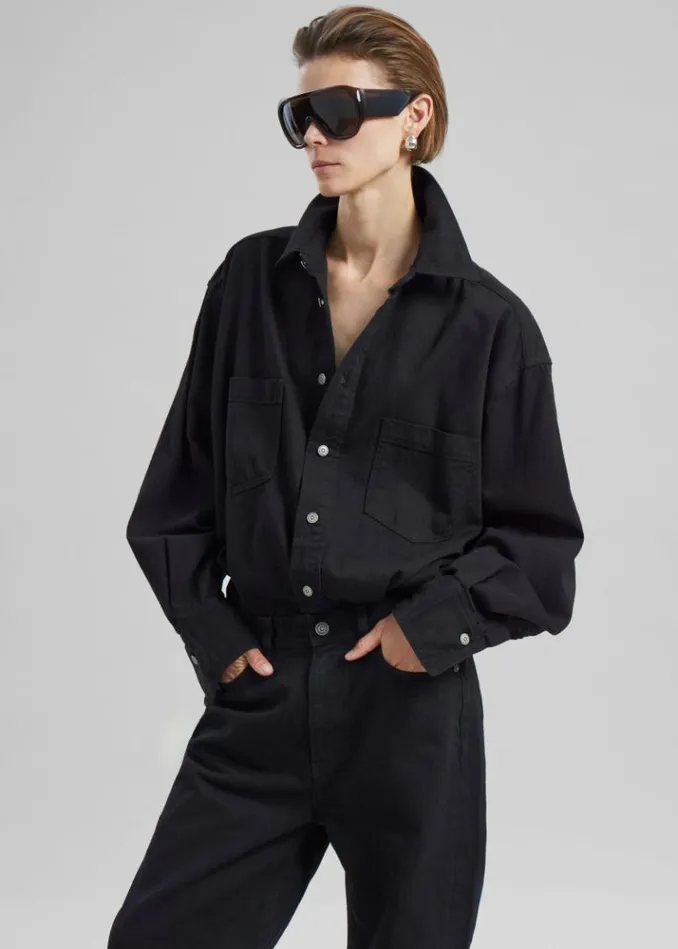Women The Frankie Shop Haikure Tilda Jumpsuit 8211 Black Stone Black Stone