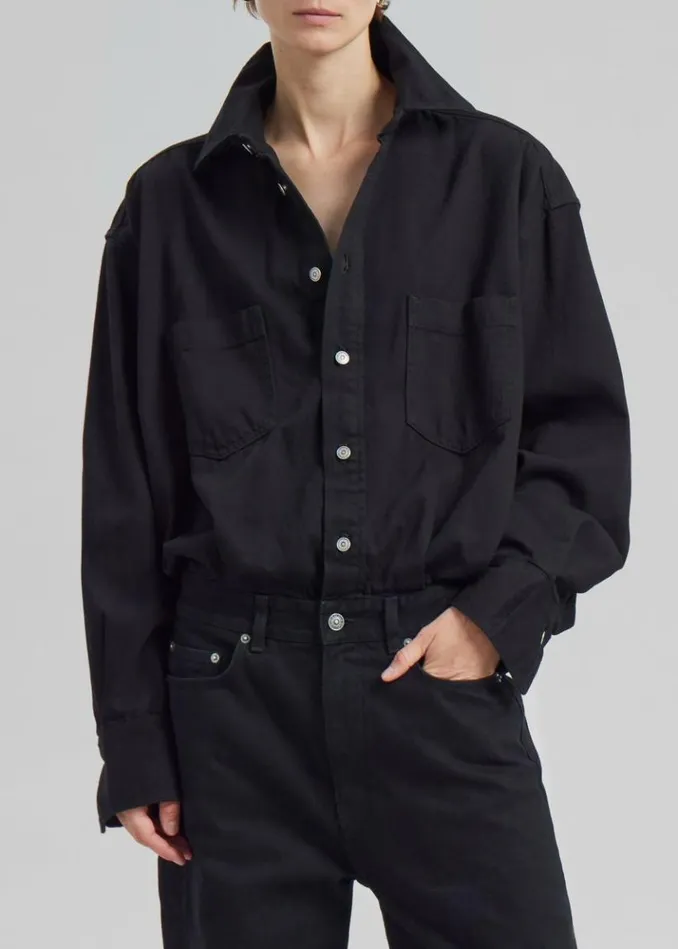 Women The Frankie Shop Haikure Tilda Jumpsuit 8211 Black Stone Black Stone