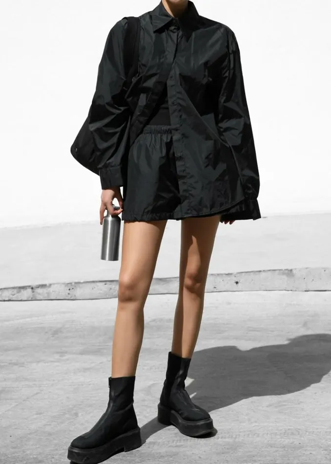 Women The Frankie Shop Lucy Open Back Oversized Shirt 8211 Black Black