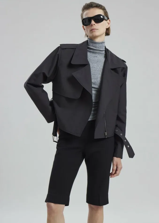 Women The Frankie Shop Max Short Trench 8211 Black Black