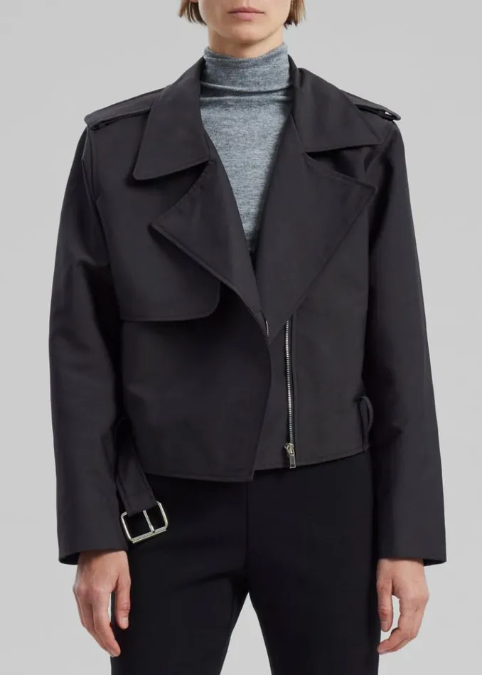 Women The Frankie Shop Max Short Trench 8211 Black Black