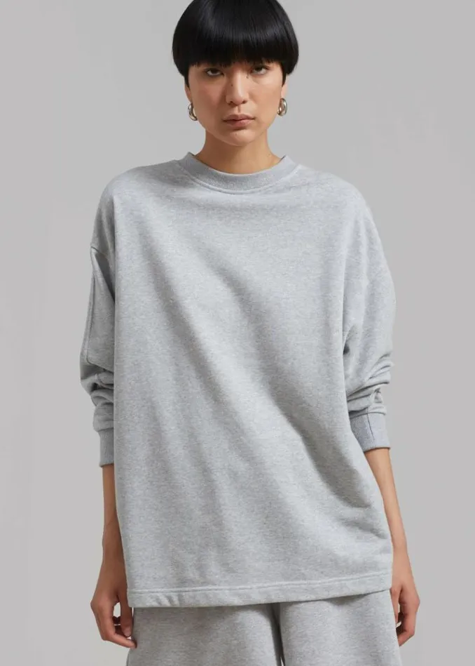 Women The Frankie Shop Newton Long Sleeves Sweat Tee 8211 Grey Grey