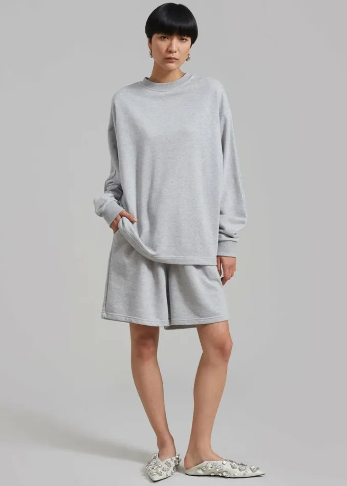 Women The Frankie Shop Newton Long Sleeves Sweat Tee 8211 Grey Grey