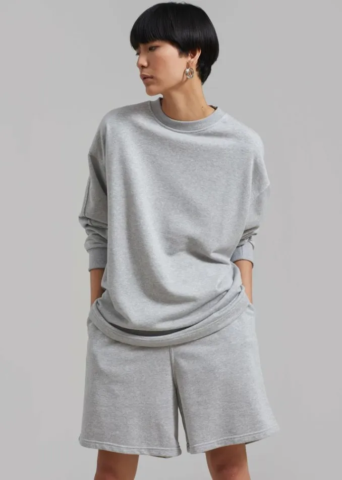 Women The Frankie Shop Newton Long Sleeves Sweat Tee 8211 Grey Grey