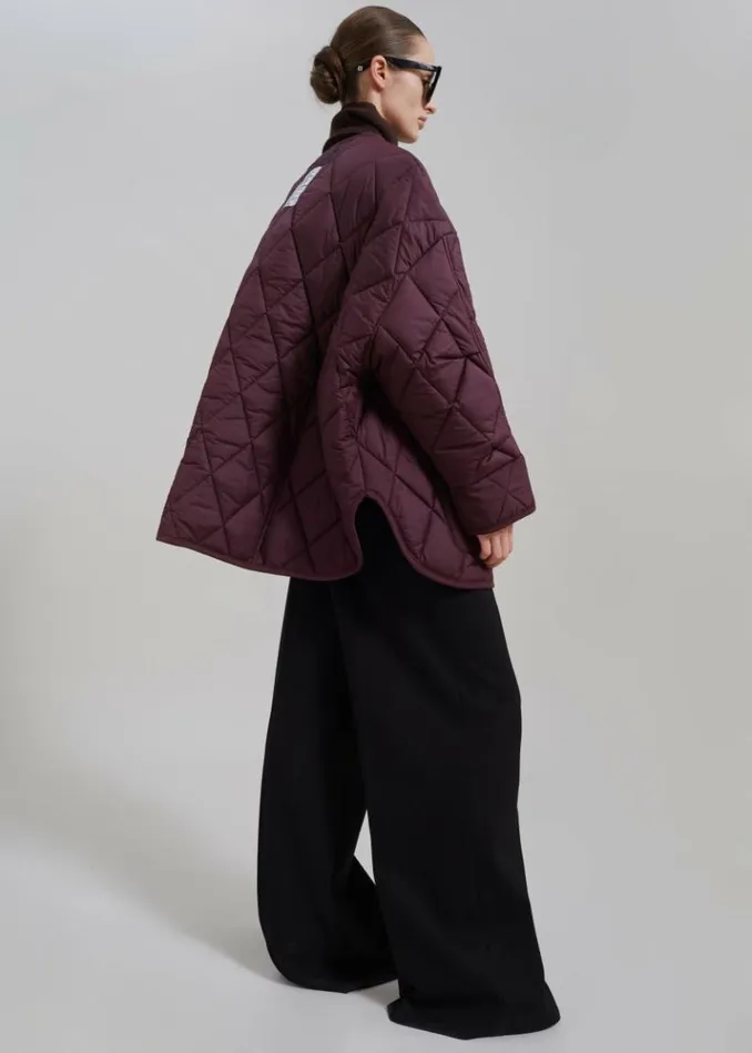 Women The Frankie Shop Teddy Quilted Jacket 8211 Burgundy Burgundy