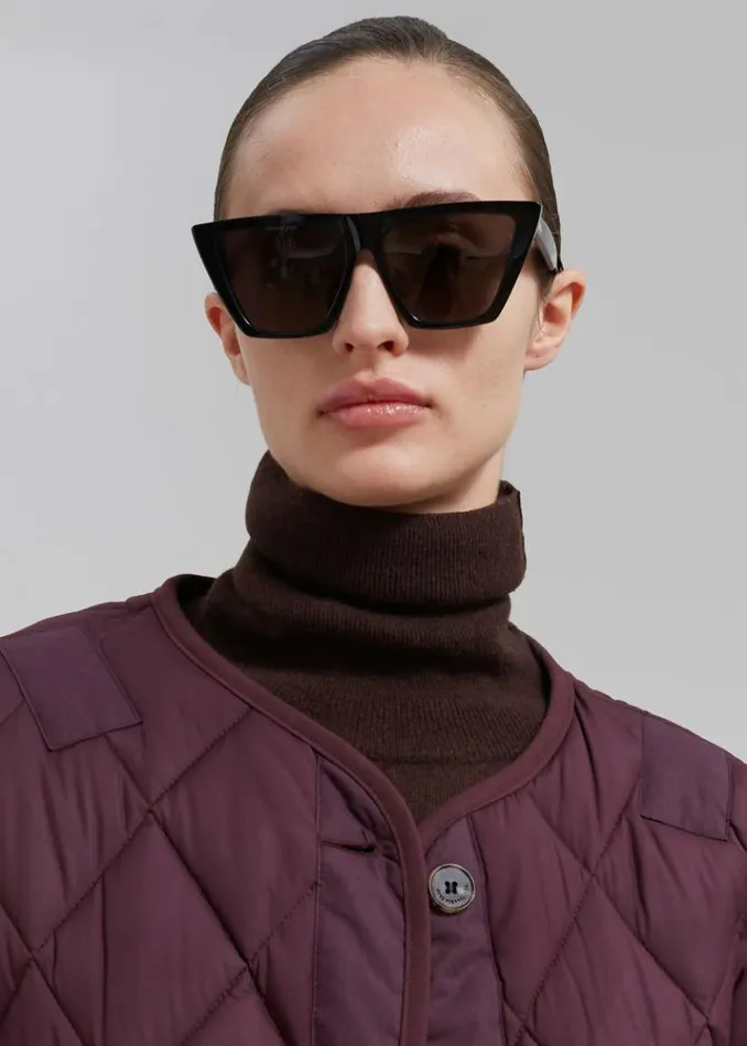 Women The Frankie Shop Teddy Quilted Jacket 8211 Burgundy Burgundy