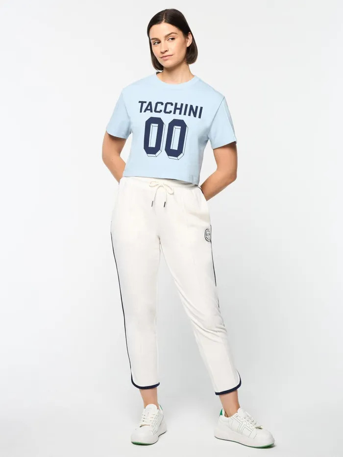 Women Tops And Sports Bras Sergio Tacchini Amore Crop TShirt Celestial Blue