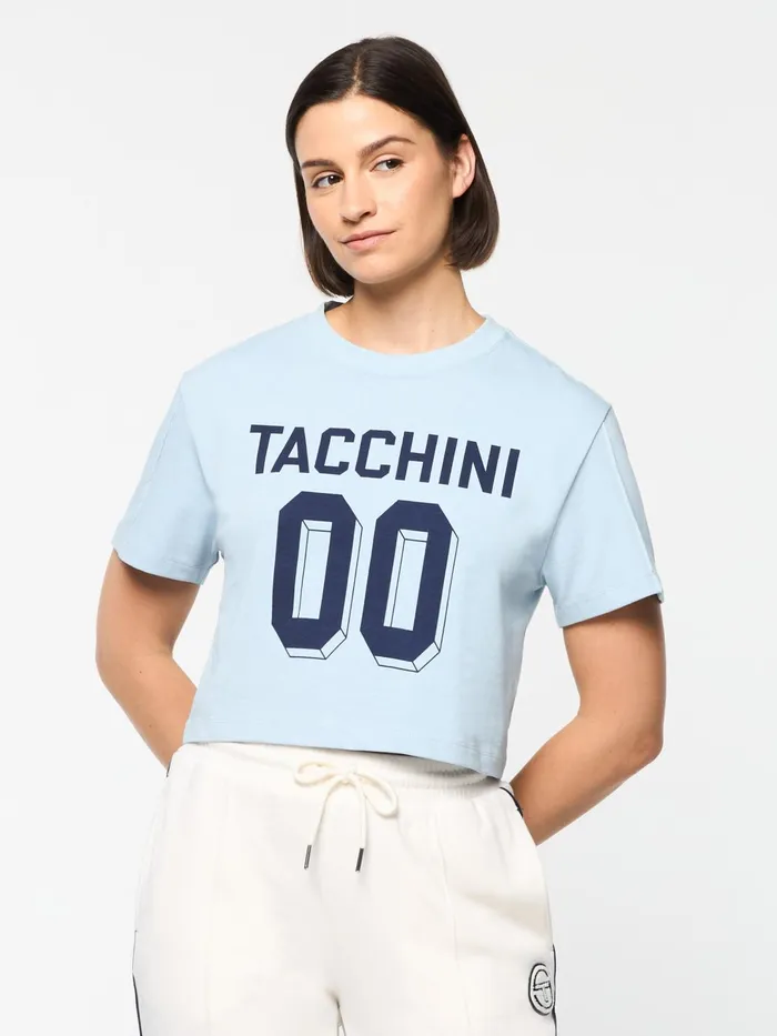Women Tops And Sports Bras Sergio Tacchini Amore Crop TShirt Celestial Blue