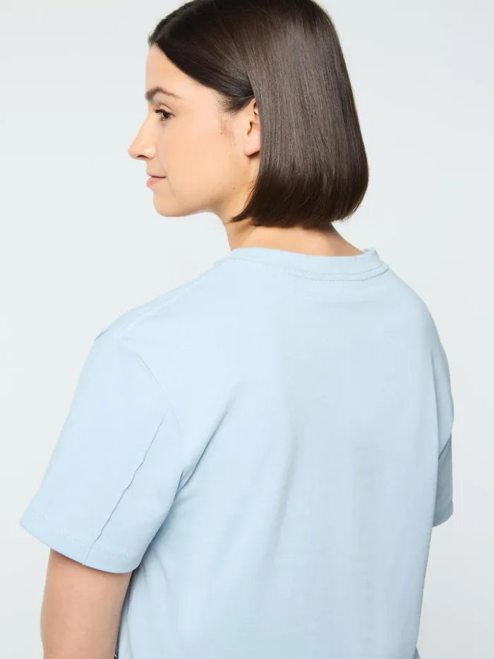 Women Tops And Sports Bras Sergio Tacchini Amore Crop TShirt Celestial Blue