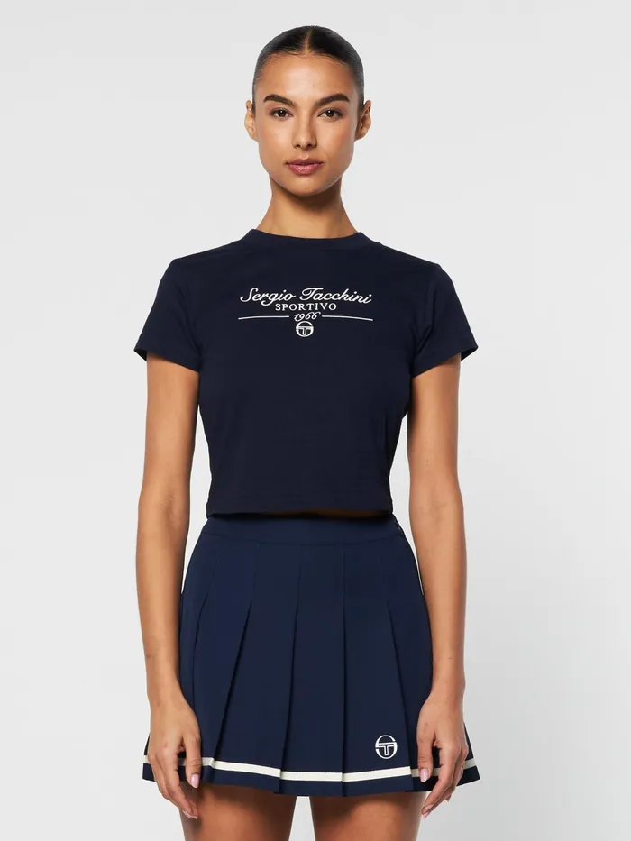 Women Tops And Sports Bras Sergio Tacchini Nicola Graphic TShirt Maritime Blue