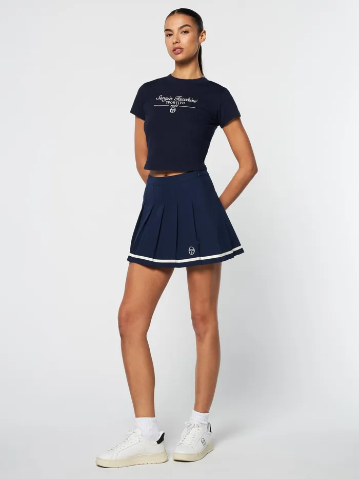 Women Tops And Sports Bras Sergio Tacchini Nicola Graphic TShirt Maritime Blue