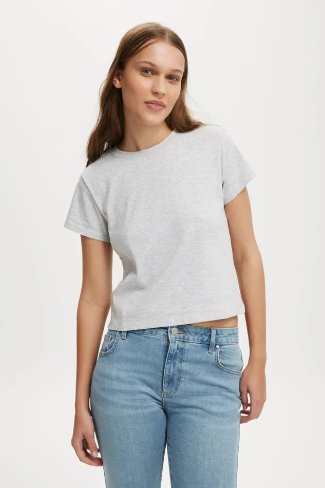 Women Tops Cotton On 90S Baby Tee Grey Marle