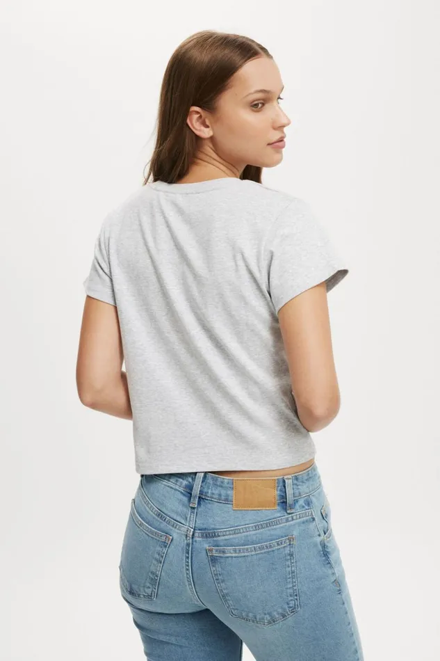 Women Tops Cotton On 90S Baby Tee Grey Marle