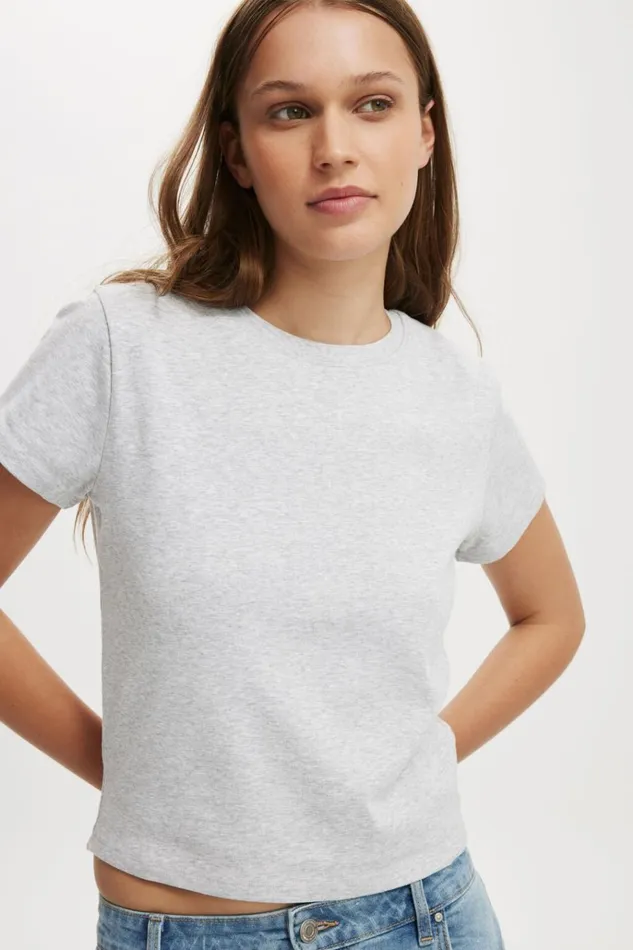 Women Tops Cotton On 90S Baby Tee Grey Marle
