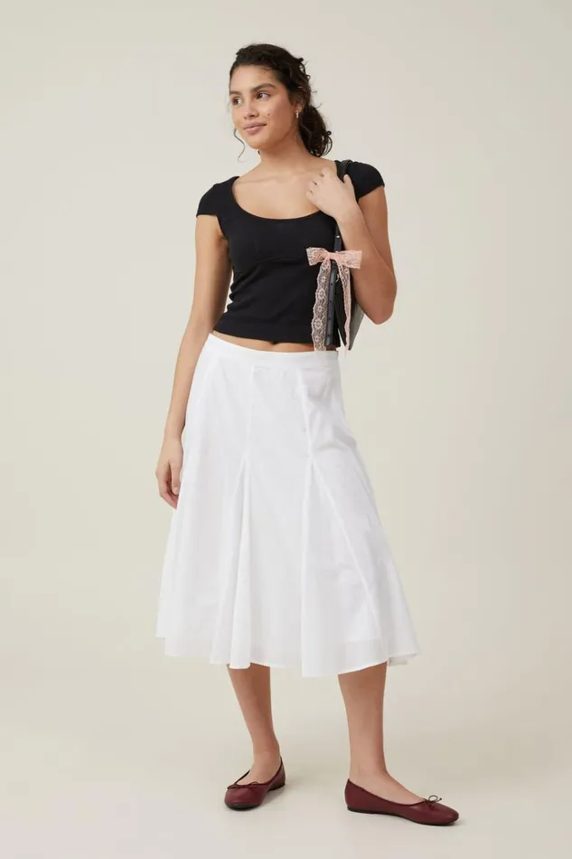 Women Tops Cotton On Darcie Scoop Neck Short Sleeve Top Black