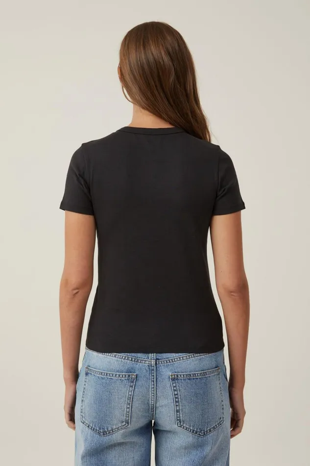 Women Tops Cotton On Fitted Rib Graphic Longline Tee Nashville City Washed Black Women Tops Cotton On Fitted Rib Graphic Longline Tee Nashville City Washed Black