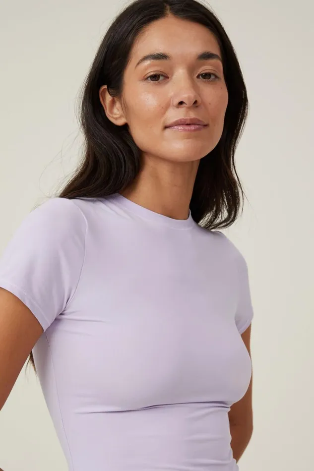 Women Tops Cotton On Soft Lounge Fitted TShirt Purple Rose Women Tops Cotton On Soft Lounge Fitted TShirt Purple Rose
