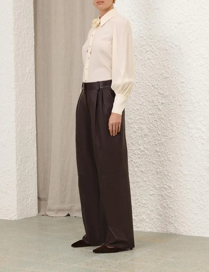 Women Tops Zimmermann Blouson Shirt Cream