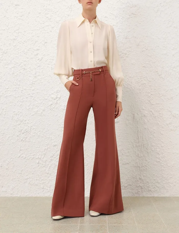 Women Tops Zimmermann Blouson Shirt Cream
