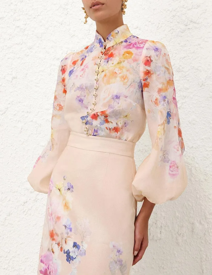 Women Tops Zimmermann Crush Blouse Multi Floral