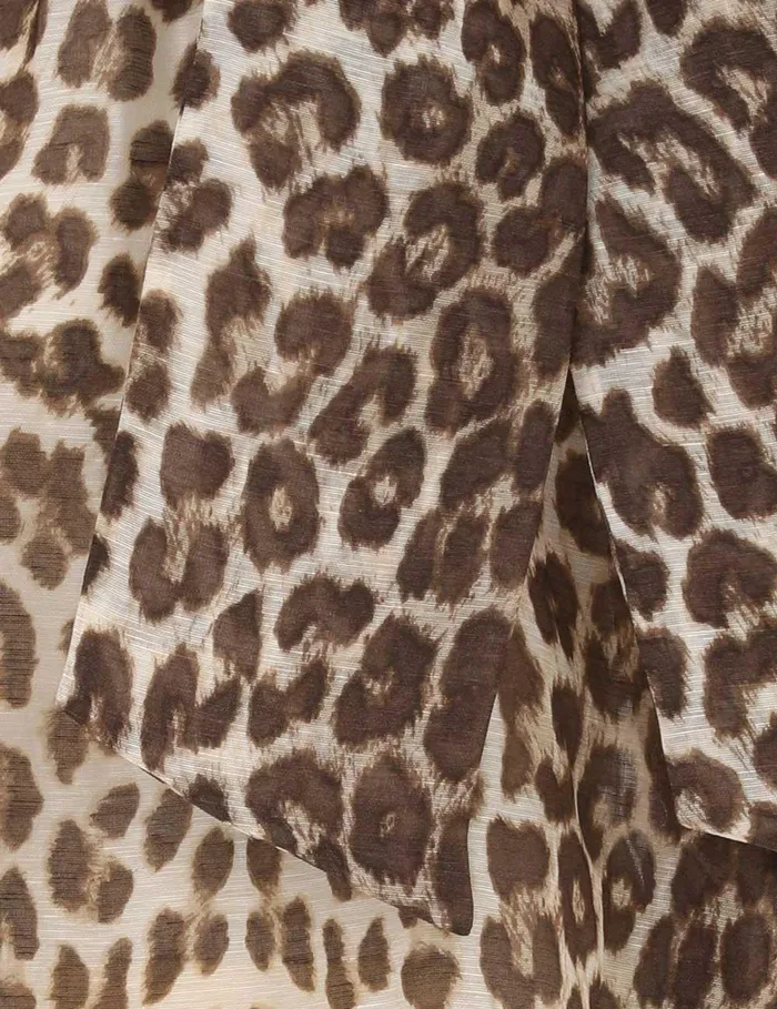Women Tops Zimmermann Illustration Billow Blouse Chocolate Leopard