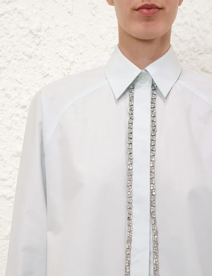 Women Tops Zimmermann Illustration Embellished Shirt Mint