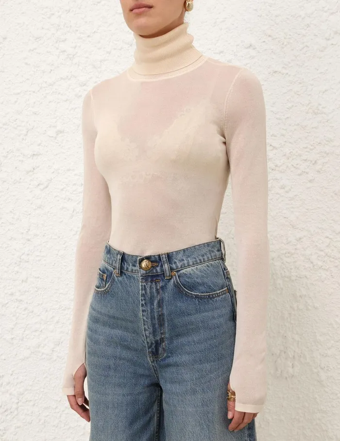 Women Tops Zimmermann Illustration Lace Bralette Cream