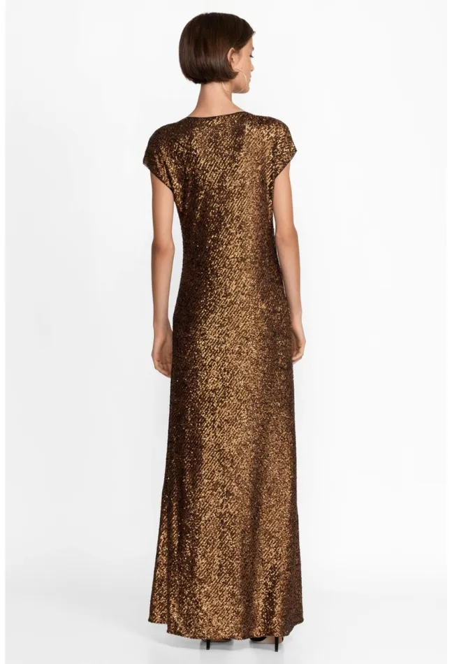Women Toto Sequin Maxi Dress Butterscotch Johnny Was Dresses