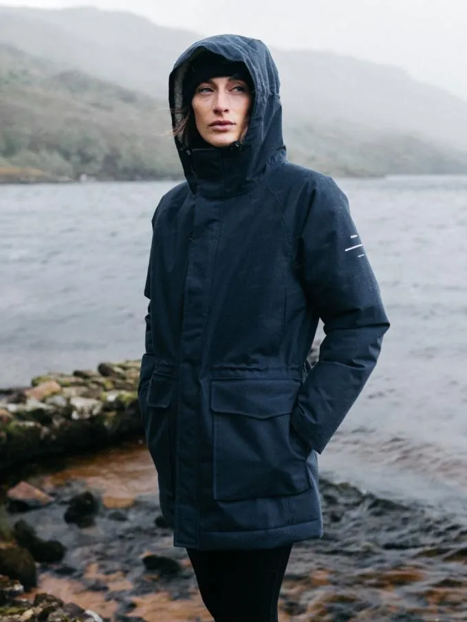 Women Vellus Waterproof Parka Navy Finisterre Jackets Coats and Gilets