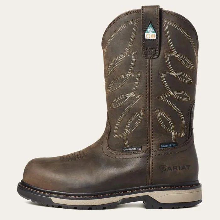 Women Waterproof Boots Ariat Riveter CSA Waterproof Composite Toe Work Boot Dark Brown