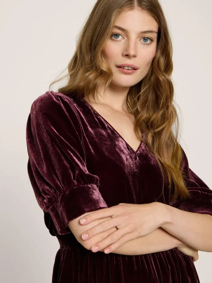 Women White Stuff Partywear Ayra Velvet Dress Dk Plum Women White Stuff Partywear Ayra Velvet Dress Dk Plum