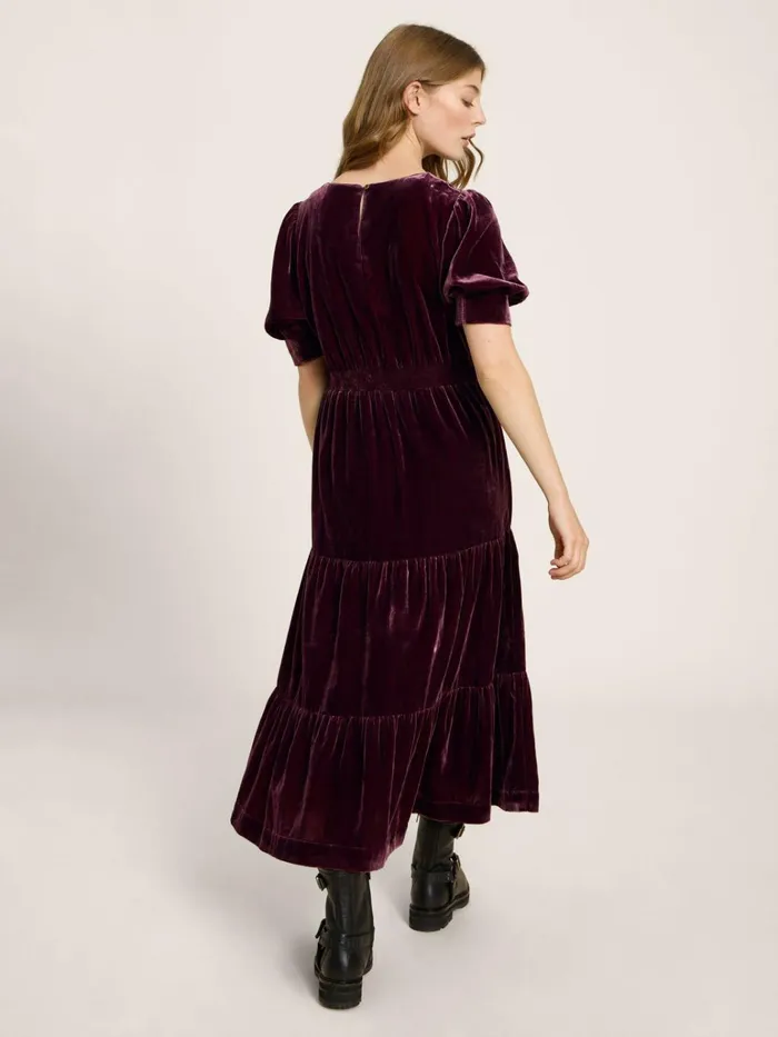 Women White Stuff Partywear Ayra Velvet Dress Dk Plum Women White Stuff Partywear Ayra Velvet Dress Dk Plum