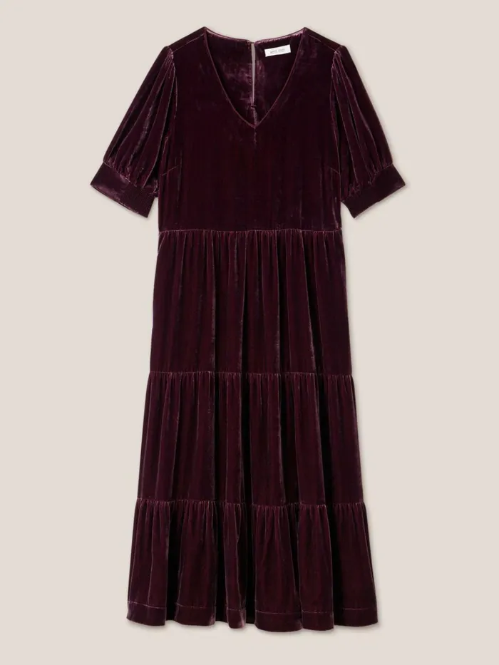 Women White Stuff Partywear Ayra Velvet Dress Dk Plum Women White Stuff Partywear Ayra Velvet Dress Dk Plum