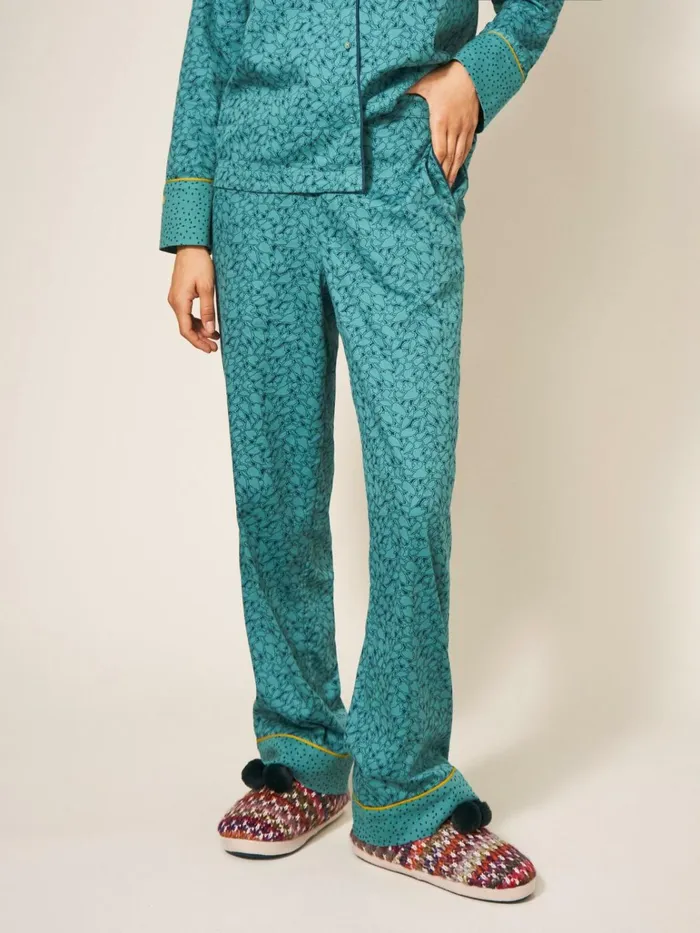 Women White Stuff Pyjamas And Nightwear Nina Organic PJ Bottom Teal Multi Women White Stuff Pyjamas And Nightwear Nina Organic PJ Bottom Teal Multi