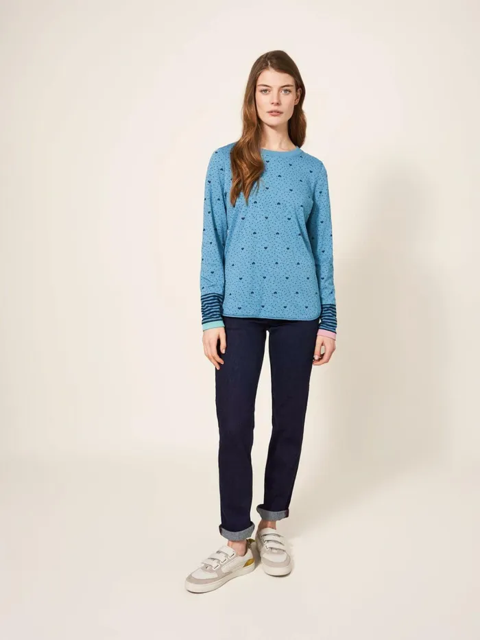 Women White Stuff Tops And Tshirts Cassie Print Fairtrade Tee Teal Print Women White Stuff Tops And Tshirts Cassie Print Fairtrade Tee Teal Print