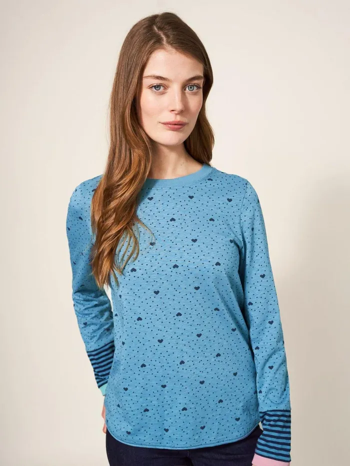 Women White Stuff Tops And Tshirts Cassie Print Fairtrade Tee Teal Print Women White Stuff Tops And Tshirts Cassie Print Fairtrade Tee Teal Print
