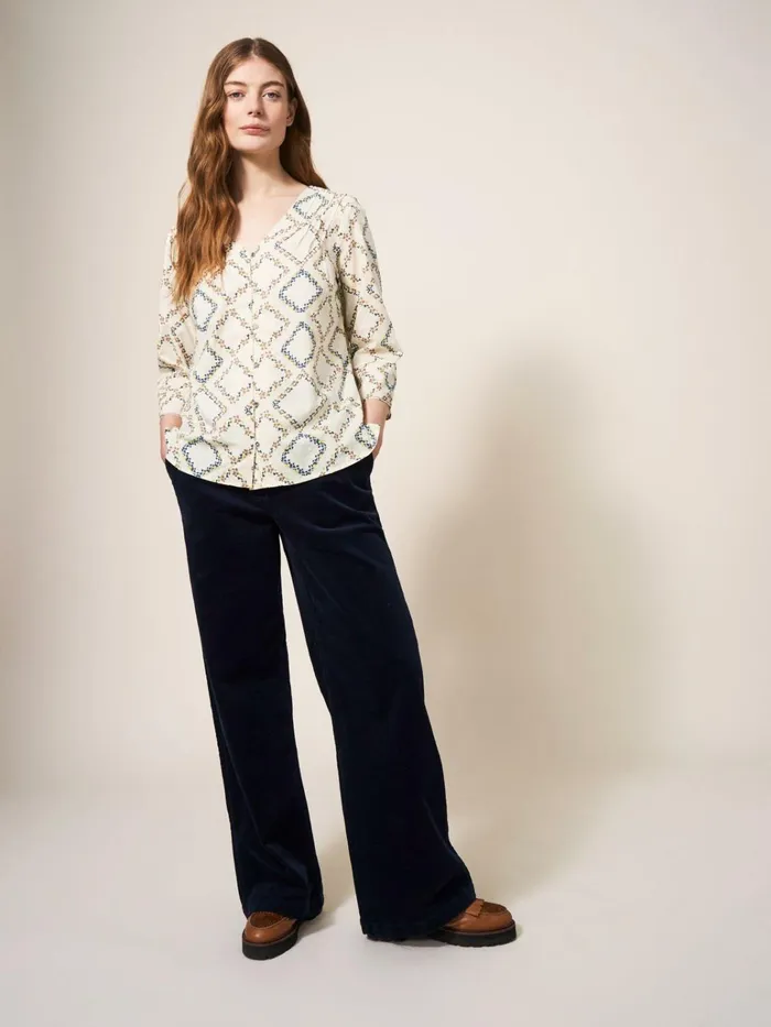 Women White Stuff Tops And Tshirts Rae Cotton Top Ivory Print Women White Stuff Tops And Tshirts Rae Cotton Top Ivory Print