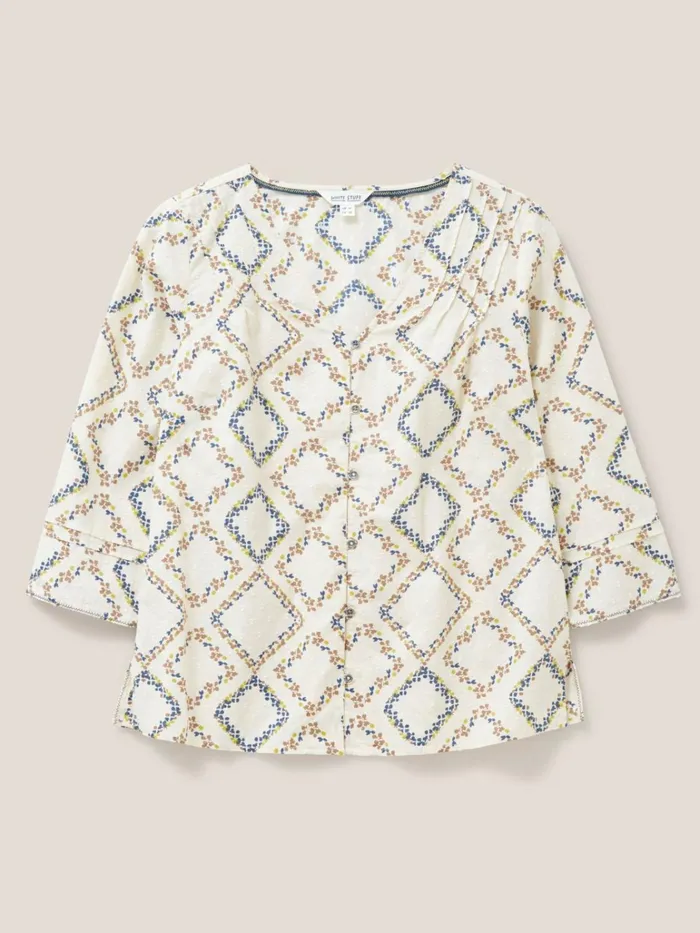 Women White Stuff Tops And Tshirts Rae Cotton Top Ivory Print Women White Stuff Tops And Tshirts Rae Cotton Top Ivory Print