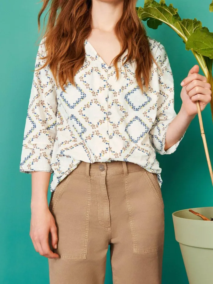 Women White Stuff Tops And Tshirts Rae Cotton Top Ivory Print Women White Stuff Tops And Tshirts Rae Cotton Top Ivory Print
