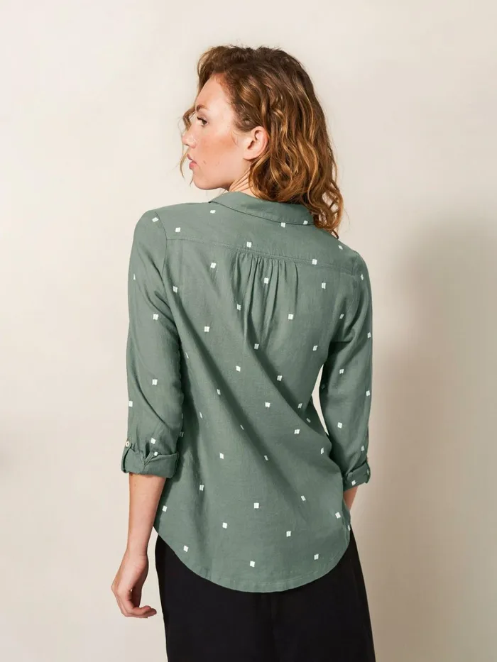 Women White Stuff Tops And Tshirts Sophie Organic Cotton Shirt Green Multi Women White Stuff Tops And Tshirts Sophie Organic Cotton Shirt Green Multi