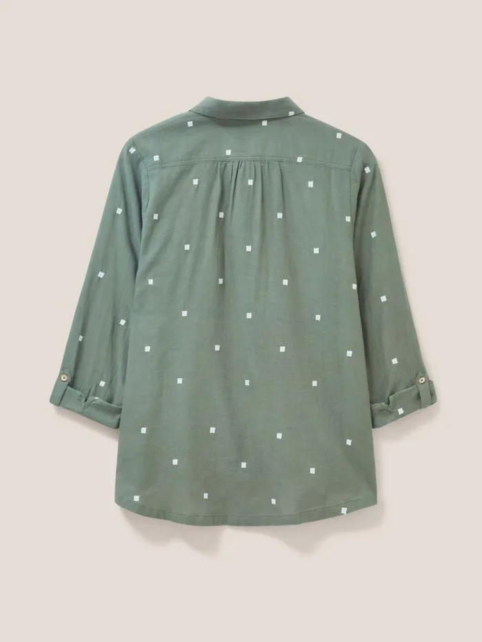 Women White Stuff Tops And Tshirts Sophie Organic Cotton Shirt Green Multi Women White Stuff Tops And Tshirts Sophie Organic Cotton Shirt Green Multi