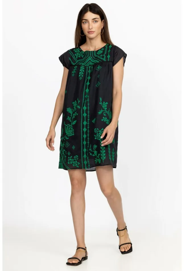 Women Willow Petal Sleeve Tunic Dress Black Johnny Was Dresses