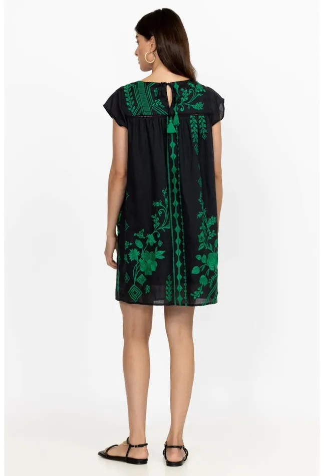 Women Willow Petal Sleeve Tunic Dress Black Johnny Was Dresses
