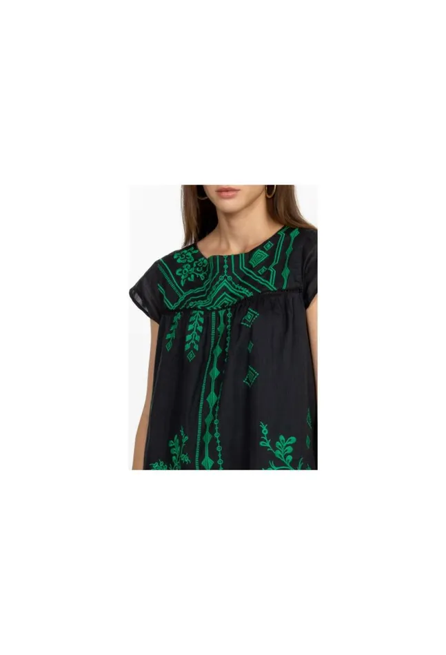 Women Willow Petal Sleeve Tunic Dress Black Johnny Was Dresses