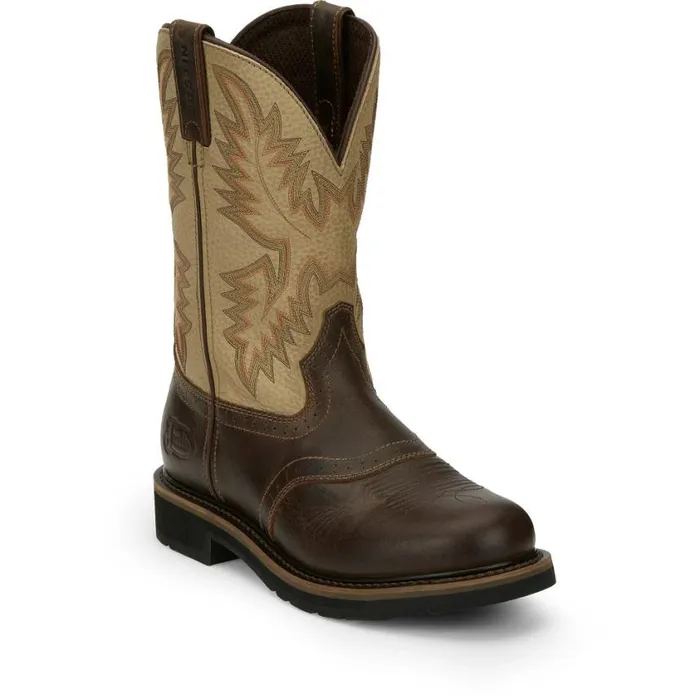 Work Men Justin Boots Superintendent 11034 Work Boot Golden Brown 040brown041