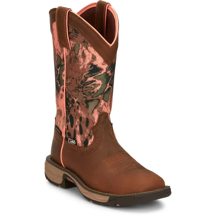 Work Women Justin Boots Trekker 11034 Waterproof Work Boot Russet Brown 040brown041