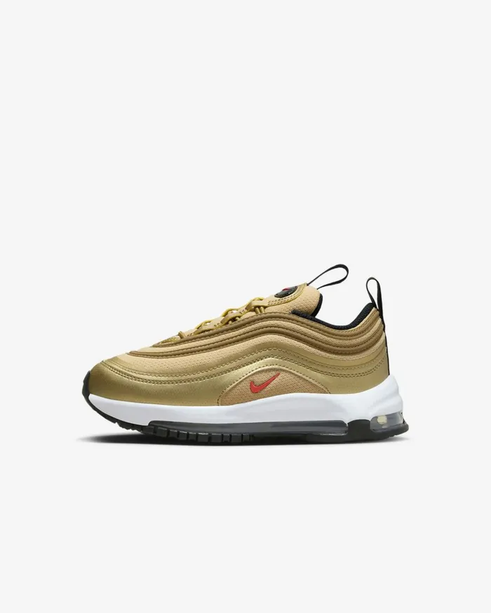 Younger Kids 3 8211 7 Years Kids Nike Air Max 97 Metallic Goldblackwhiteuniversity Red Younger Kids 3 8211 7 Years Kids Nike Air Max 97 Metallic Goldblackwhiteuniversity Red