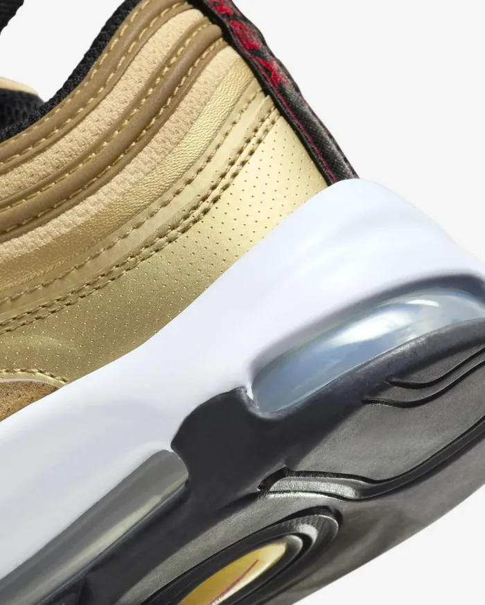 Younger Kids 3 8211 7 Years Kids Nike Air Max 97 Metallic Goldblackwhiteuniversity Red