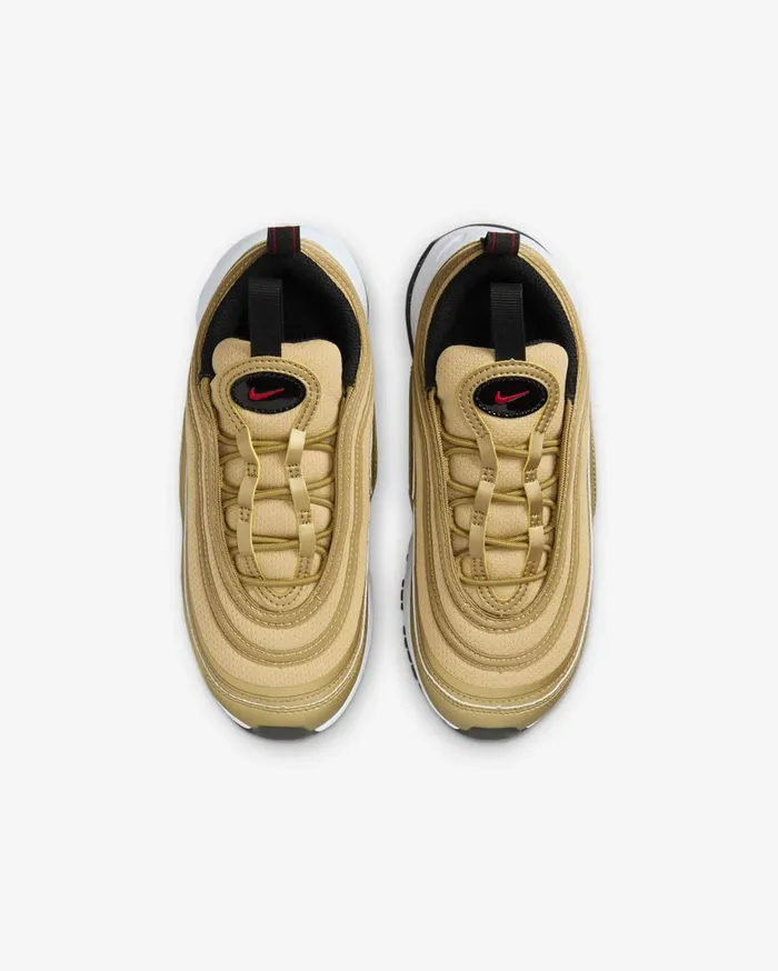 Younger Kids 3 8211 7 Years Kids Nike Air Max 97 Metallic Goldblackwhiteuniversity Red
