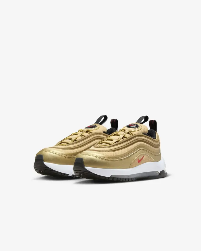 Younger Kids 3 8211 7 Years Kids Nike Air Max 97 Metallic Goldblackwhiteuniversity Red